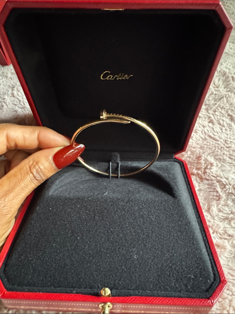 Cartier Pink/Rose Gold Juste un ClouScrew Motif Bangle Bracelet - 18k Rose Gold